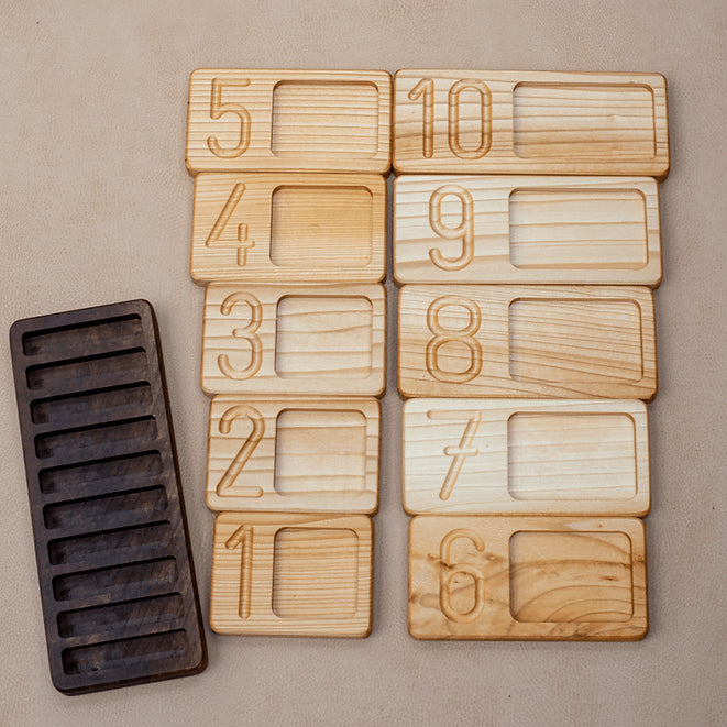 Oyuncak House Houten Cijfer tray 10- delig