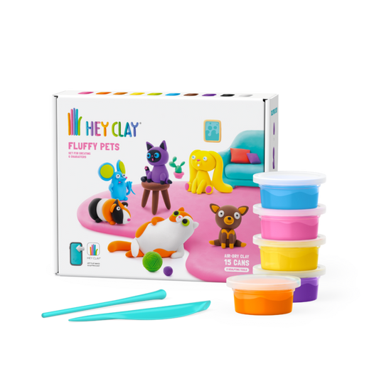 HeyClay Speelklei 15 Potjes Zachte Huisdieren